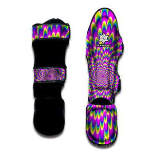 Green Wave Moving Optical Illusion Muay Thai Shin Guard