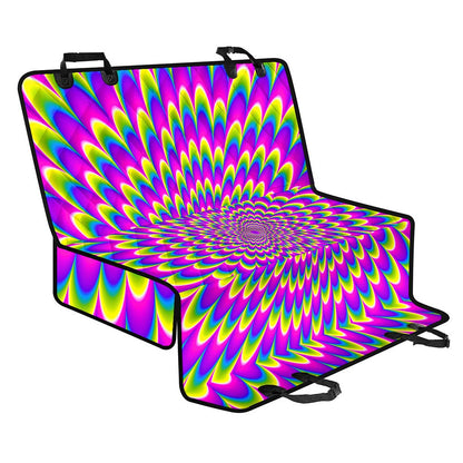 Green Wave Moving Optical Illusion Pet Car Back Seat Cover