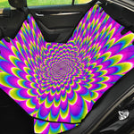 Green Wave Moving Optical Illusion Pet Car Back Seat Cover