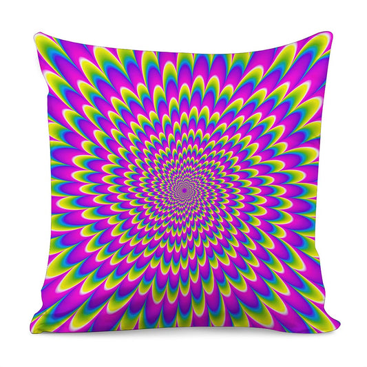 Green Wave Moving Optical Illusion Pillow Cover