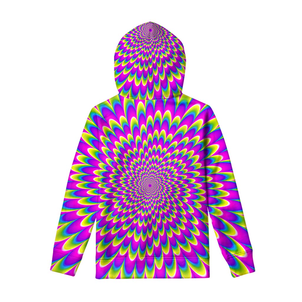Green Wave Moving Optical Illusion Pullover Hoodie