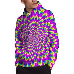 Green Wave Moving Optical Illusion Pullover Hoodie