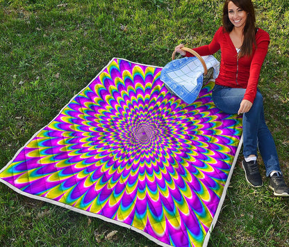 Green Wave Moving Optical Illusion Quilt