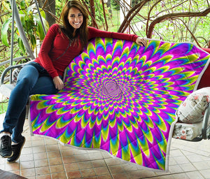 Green Wave Moving Optical Illusion Quilt