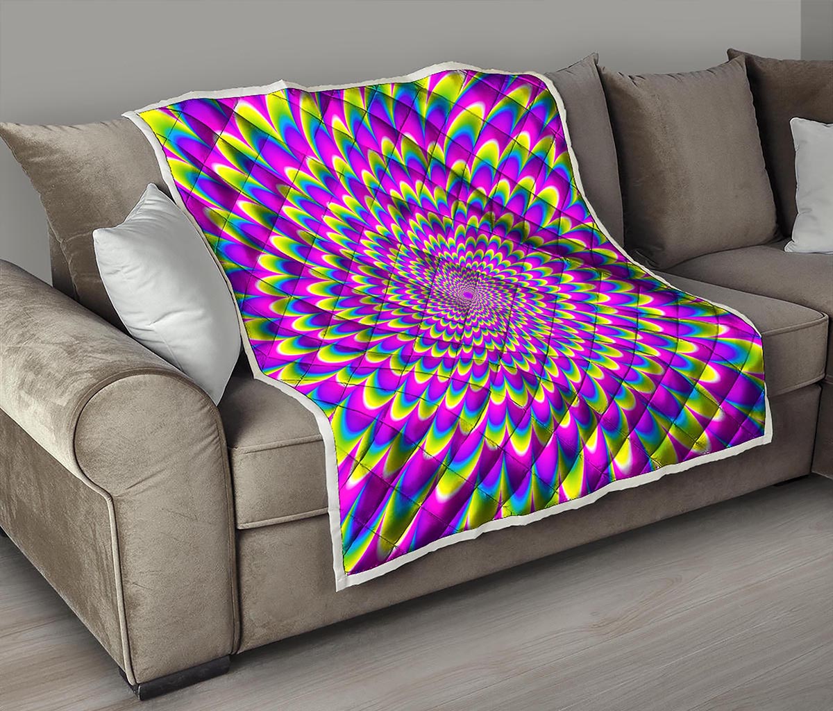 Green Wave Moving Optical Illusion Quilt