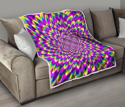 Green Wave Moving Optical Illusion Quilt