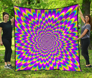 Green Wave Moving Optical Illusion Quilt