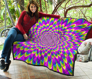 Green Wave Moving Optical Illusion Quilt