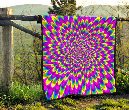 Green Wave Moving Optical Illusion Quilt