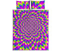 Green Wave Moving Optical Illusion Quilt Bed Set