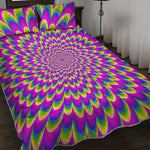 Green Wave Moving Optical Illusion Quilt Bed Set