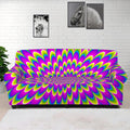 Green Wave Moving Optical Illusion Sofa Cover