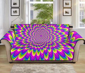 Green Wave Moving Optical Illusion Sofa Protector