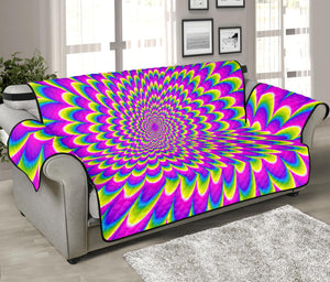 Green Wave Moving Optical Illusion Sofa Protector