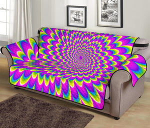 Green Wave Moving Optical Illusion Sofa Protector