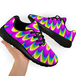 Green Wave Moving Optical Illusion Sport Shoes GearFrost