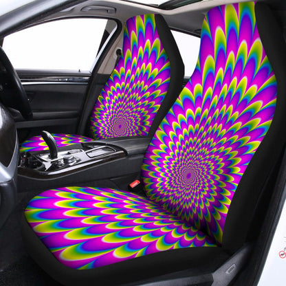 Green Wave Moving Optical Illusion Universal Fit Car Seat Covers