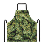 Green Weed Print Apron