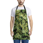 Green Weed Print Apron