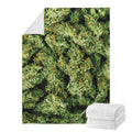Green Weed Print Blanket