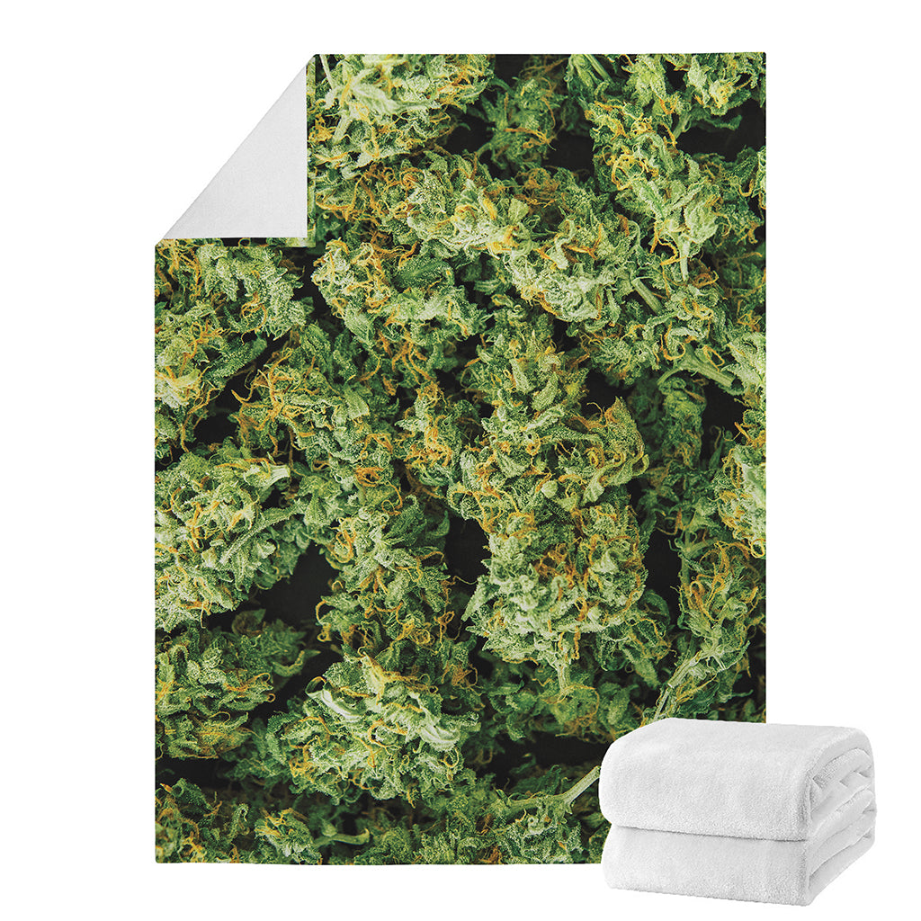 Green Weed Print Blanket