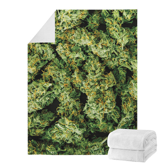 Green Weed Print Blanket