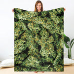 Green Weed Print Blanket