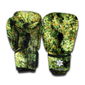 Green Weed Print Boxing Gloves