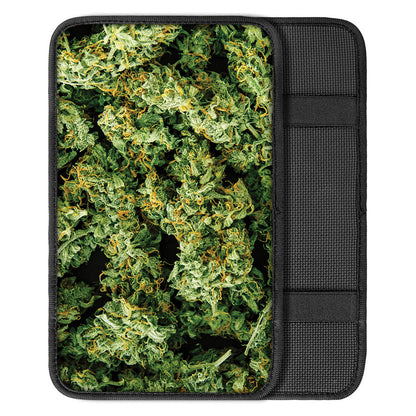 Green Weed Print Car Center Console Cover