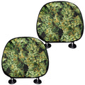 Green Weed Print Car Headrest Covers
