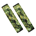 Green Weed Print Car Seat Belt Covers
