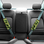 Green Weed Print Car Seat Belt Covers