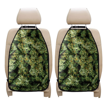 Green Weed Print Car Seat Organizers