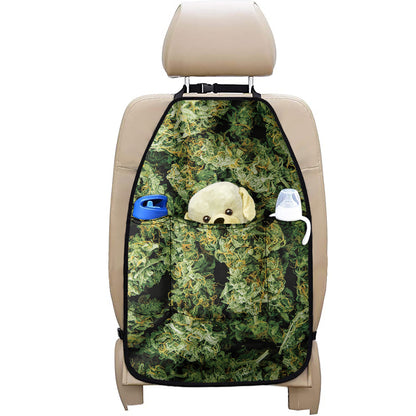 Green Weed Print Car Seat Organizers
