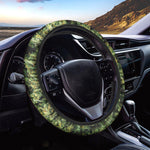 Green Weed Print Car Steering Wheel Cover