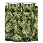 Green Weed Print Duvet Cover Bedding Set