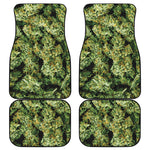 Green Weed Print Front and Back Car Floor Mats