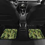 Green Weed Print Front and Back Car Floor Mats
