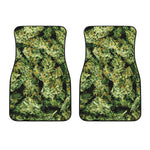 Green Weed Print Front Car Floor Mats