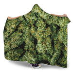 Green Weed Print Hooded Blanket
