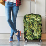 Green Weed Print Luggage Cover
