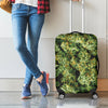 Green Weed Print Luggage Cover