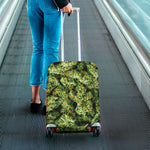 Green Weed Print Luggage Cover