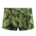 Green Weed Print Men's Boxer Briefs