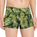 Green Weed Print Men's Boxer Briefs