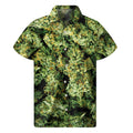 Green Weed Print Men's Short Sleeve Shirt