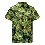 Green Weed Print Men's Short Sleeve Shirt