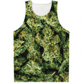 Green Weed Print Men's Tank Top