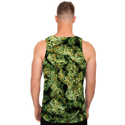 Green Weed Print Men's Tank Top