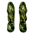 Green Weed Print Muay Thai Shin Guards